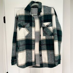 Green/White Plaid Shacket